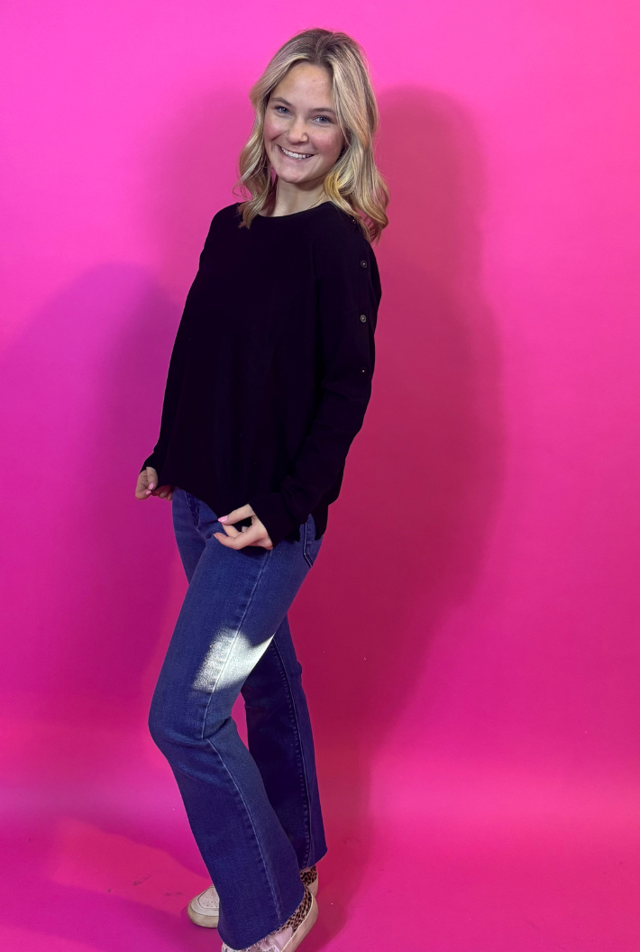 Buttons Sleeve Sweater