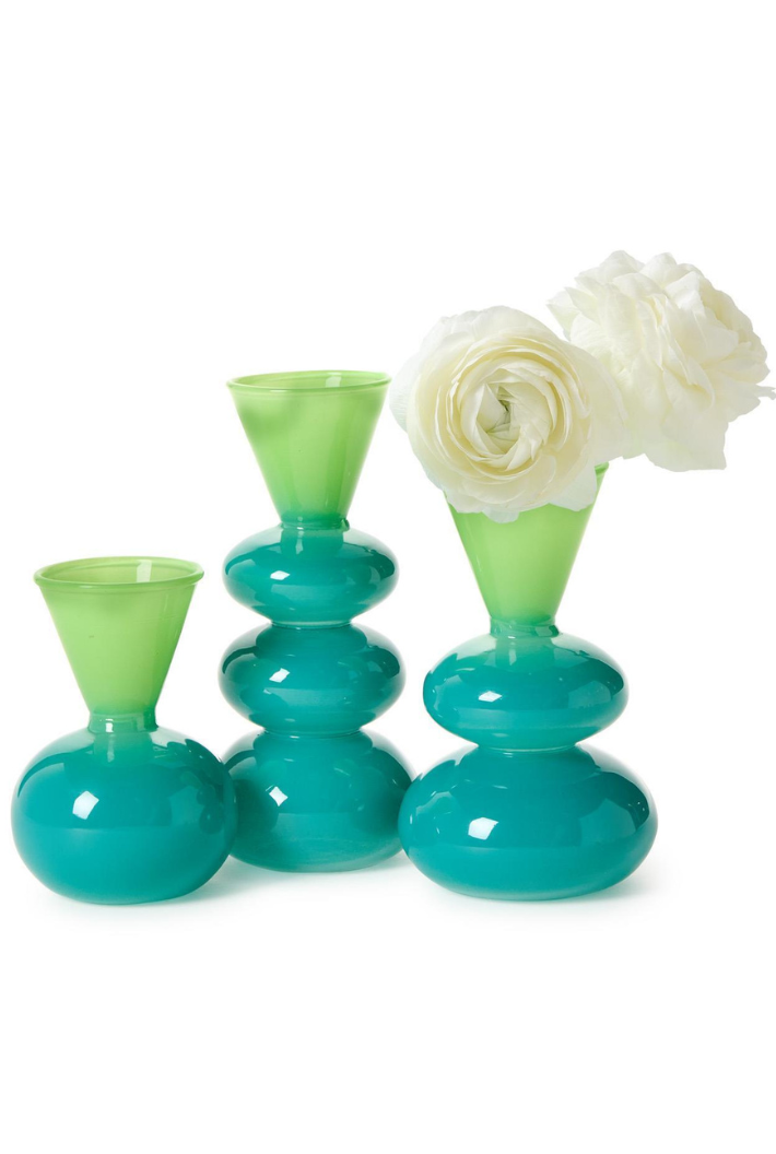 Aqua/Verde Glass Vase