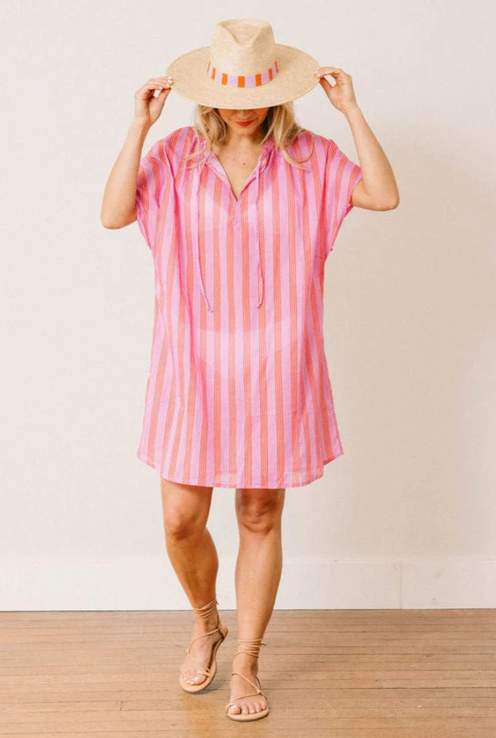 Orchid Pinstripe Cove Cover-Up