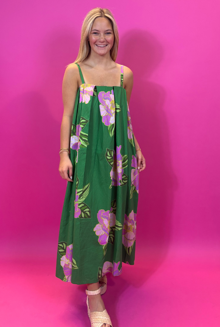 Green Garden Floral Dress