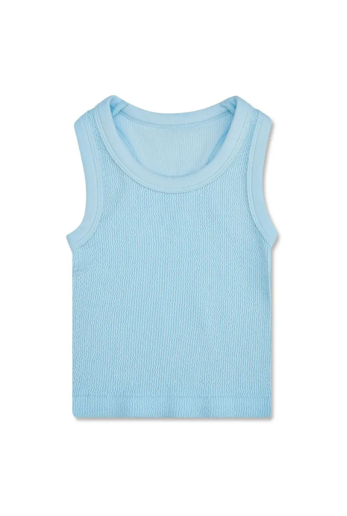 Light Blue Smocked Tank