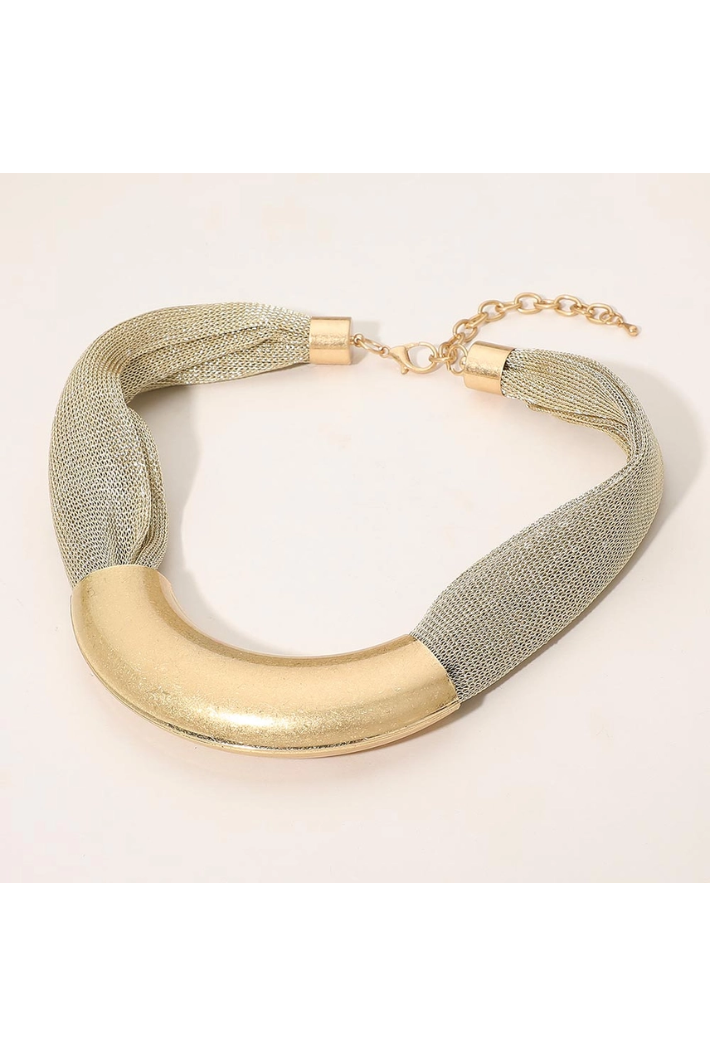 Curved Metal Plated Necklace