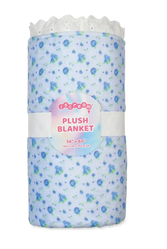 Blue Ditsy Plush Blanket