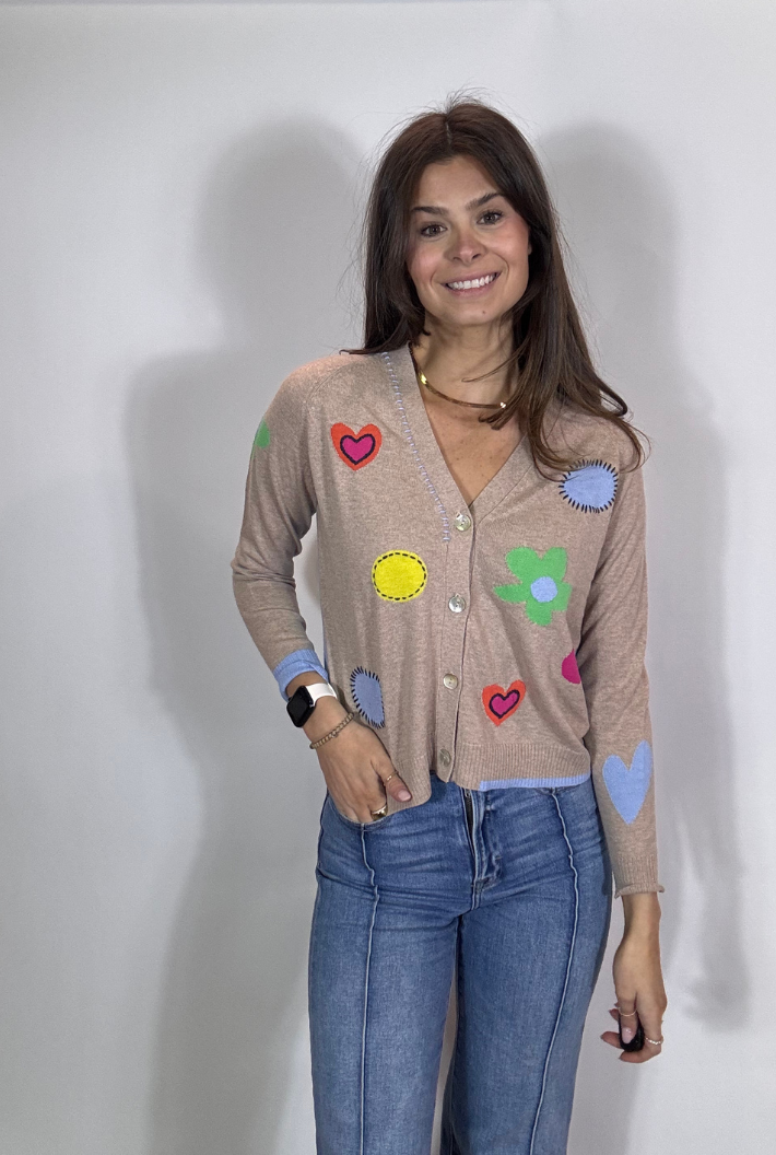 Flowers + Spots Cardigan