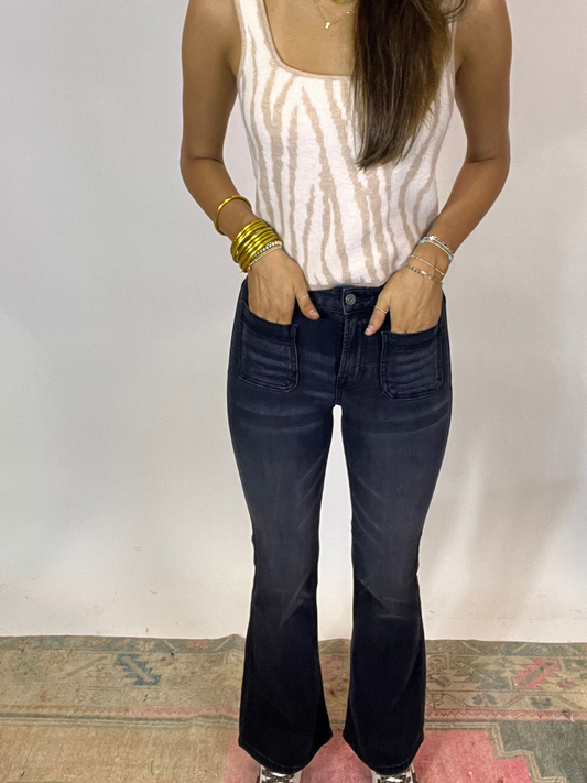 Happi Flare Mid Rise Charcoal