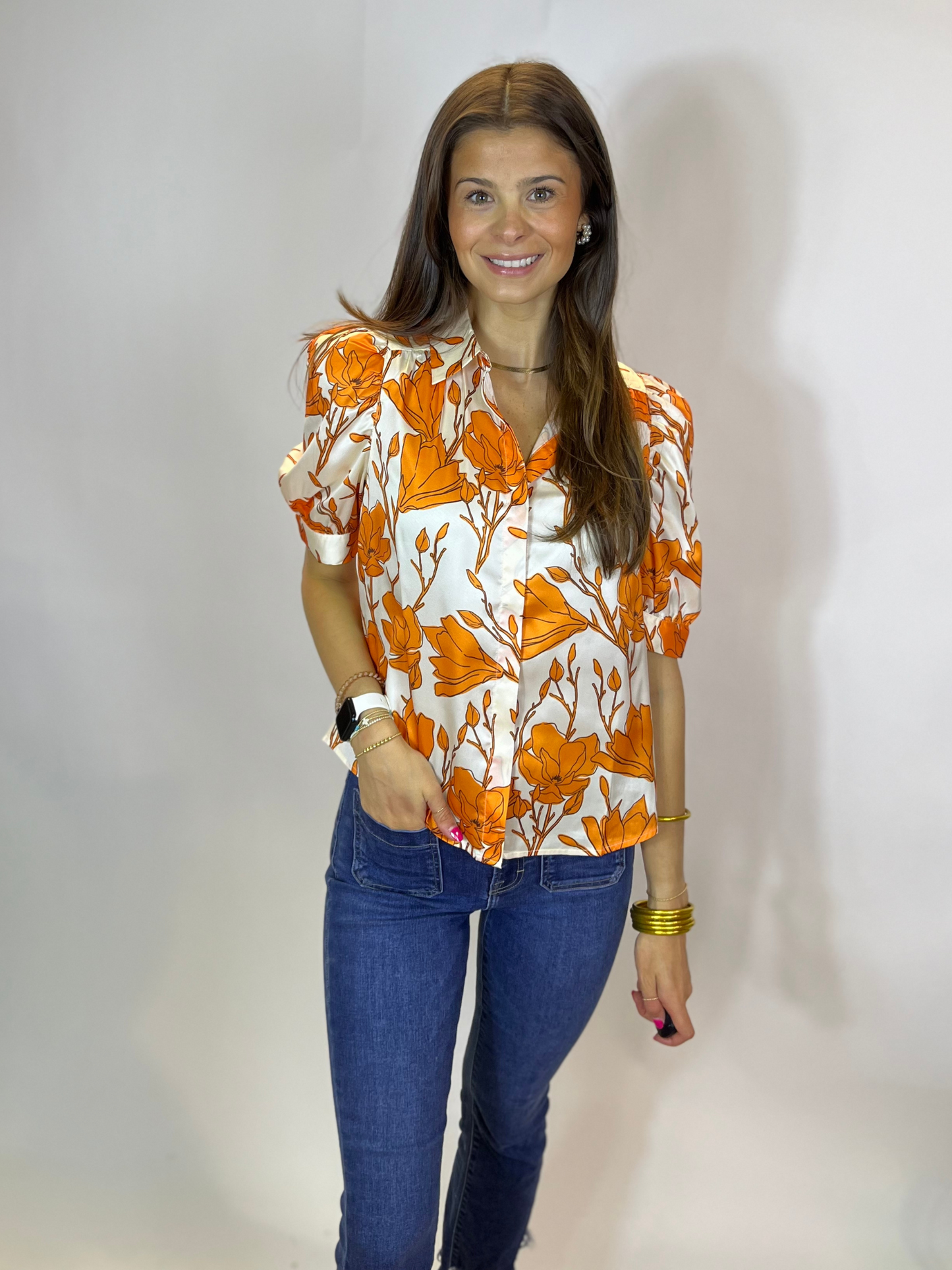 Orange Lilies Top