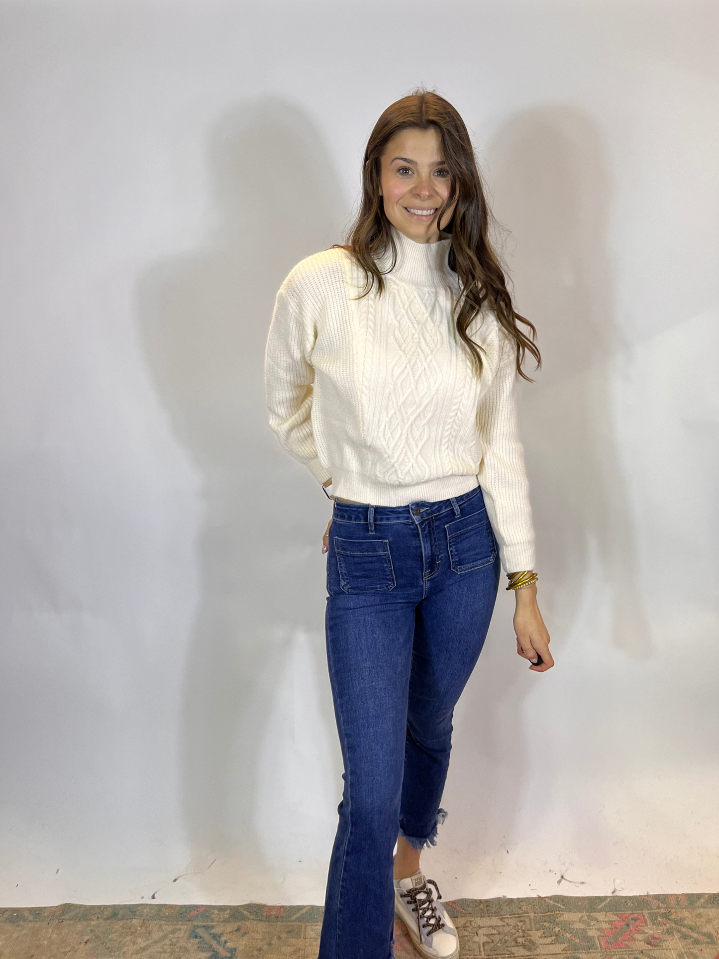 Cable Knit Turtleneck Sweater