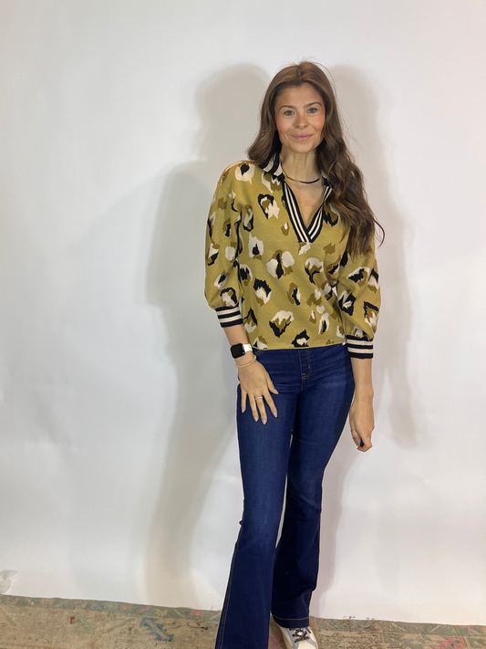 Lolli Sweater- Cocoa Brushed Cheetah