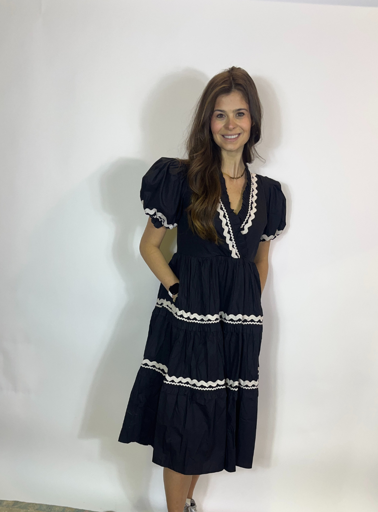 Ric Rac Trim MIDI Dress