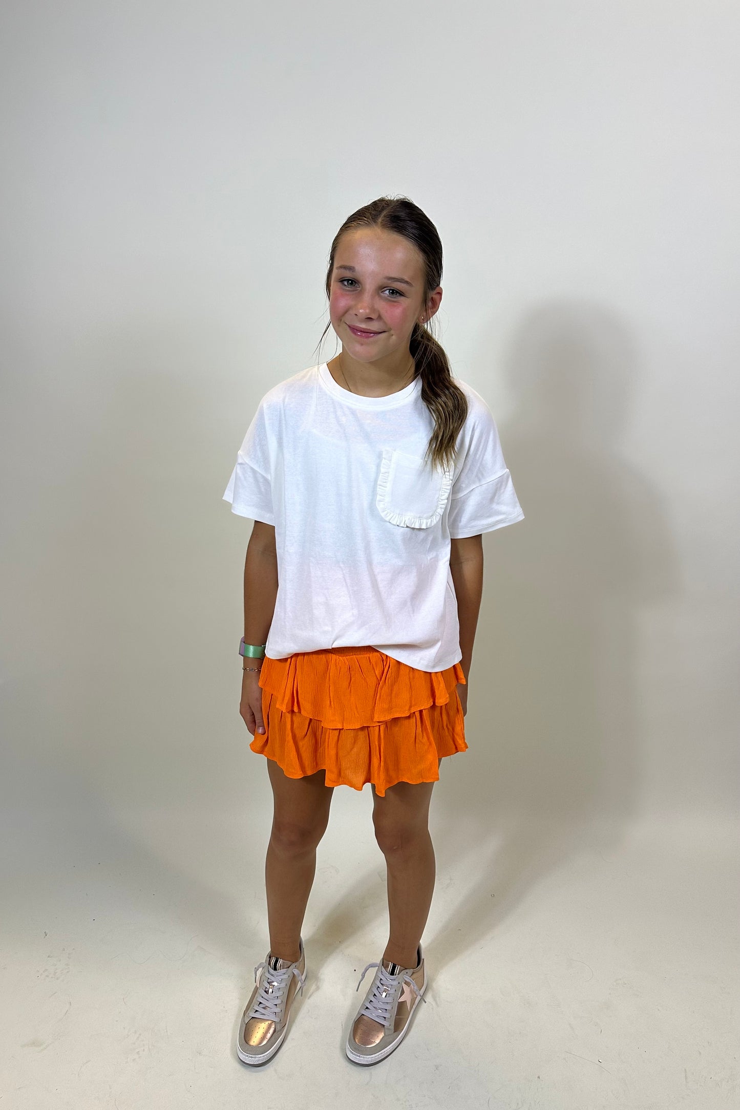 Ruffle Pocket Knit Shirt