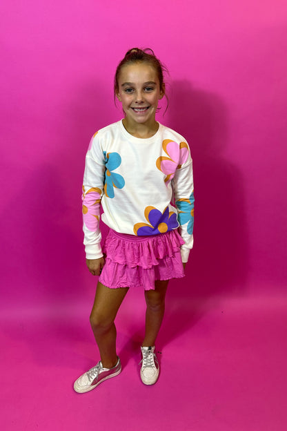 Girls Flower Sweatshirt