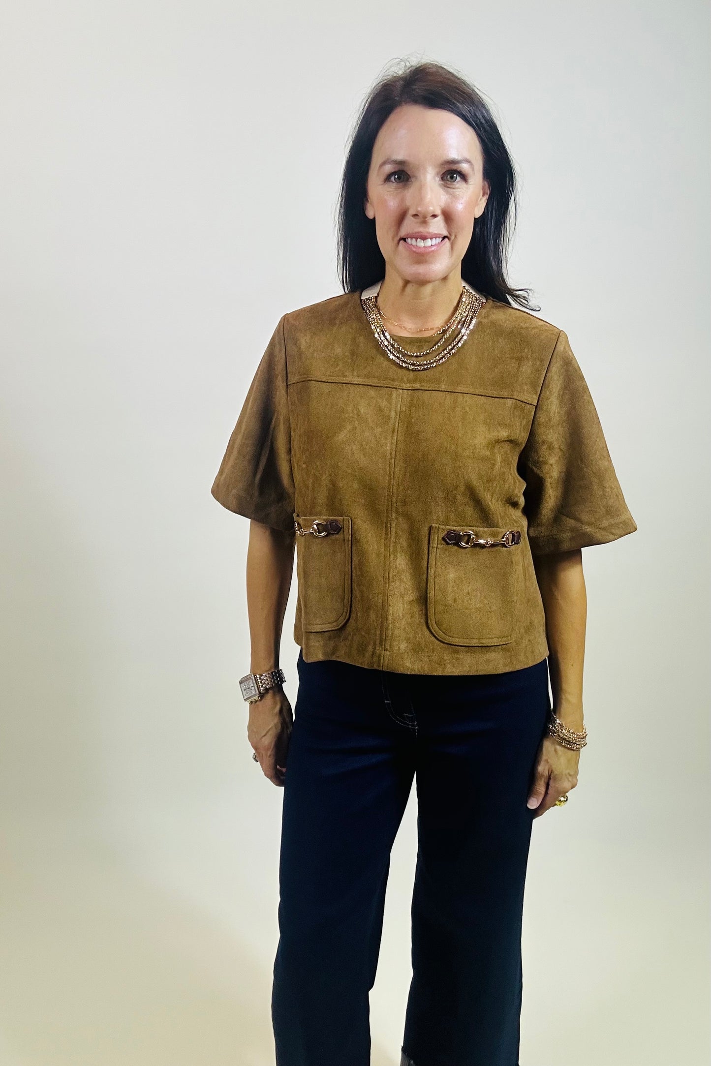 Gracelyn Suede Top