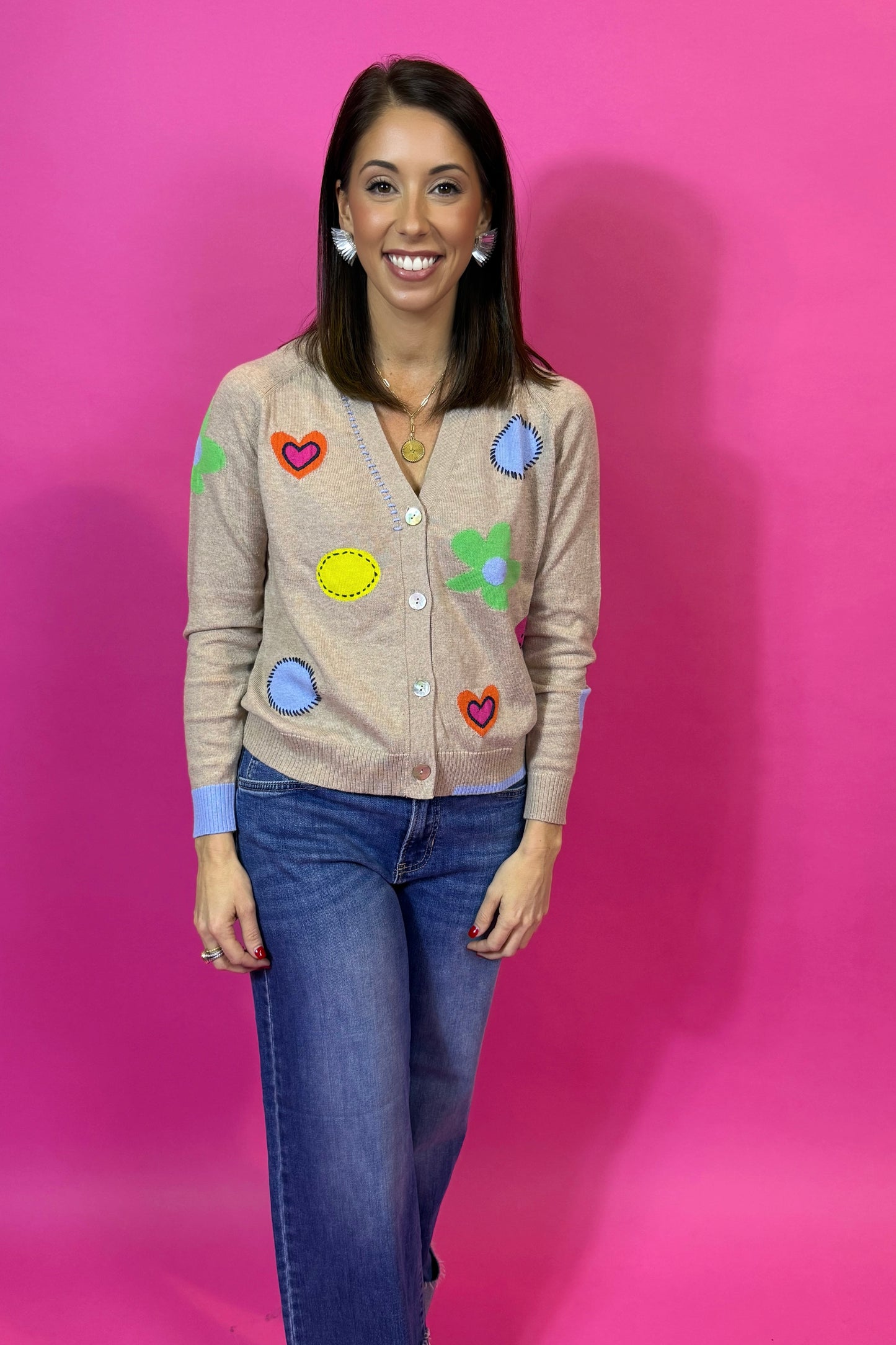 Flowers + Spots Cardigan