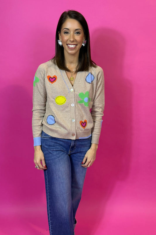 Flowers + Spots Cardigan