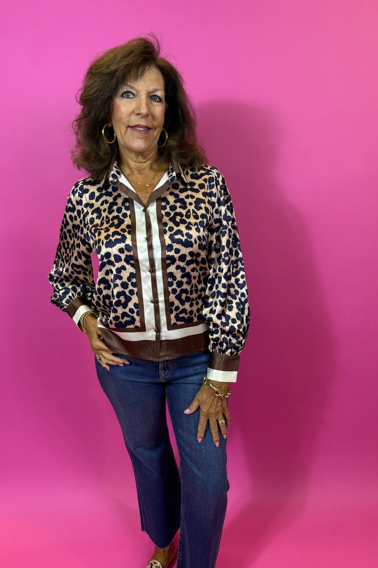 Leopard Border Top