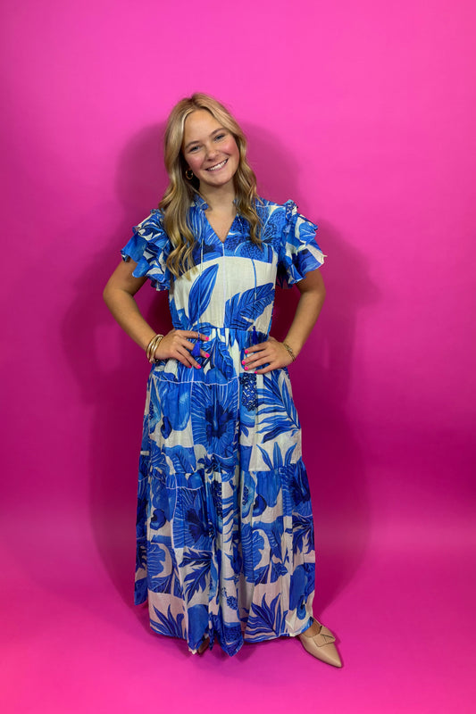 Stella Dress-Azure Tropics
