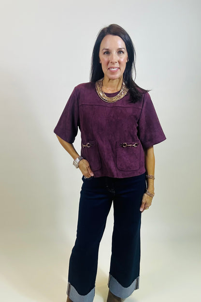 Gracelyn Suede Top