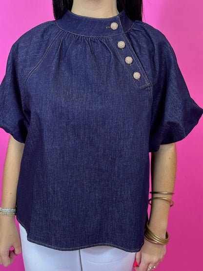 Puffy Denim Top