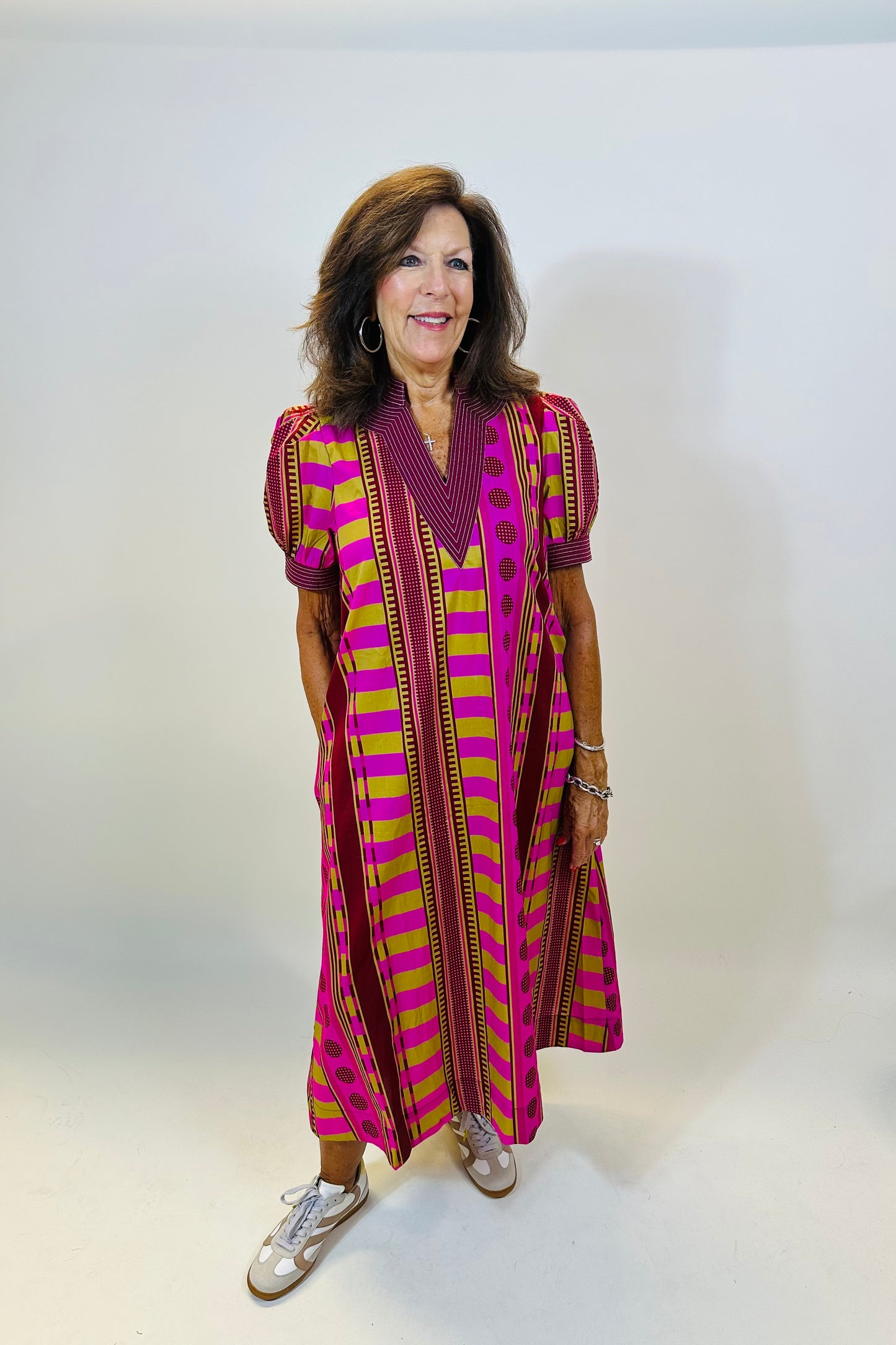 Emily Dot Midi- Pink