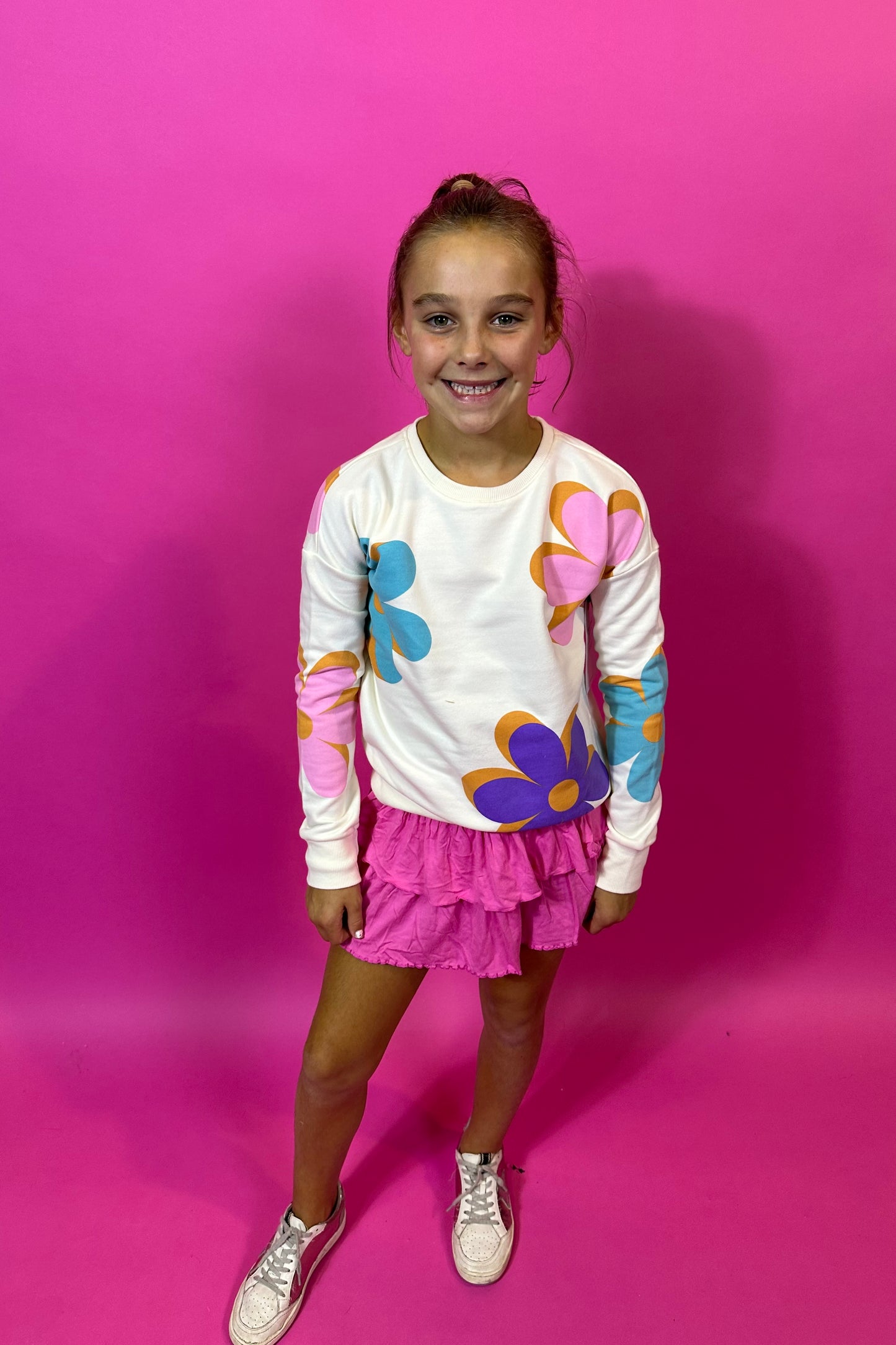 Girls Flower Sweatshirt