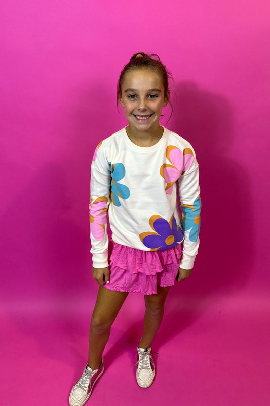 Girls Flower Sweatshirt
