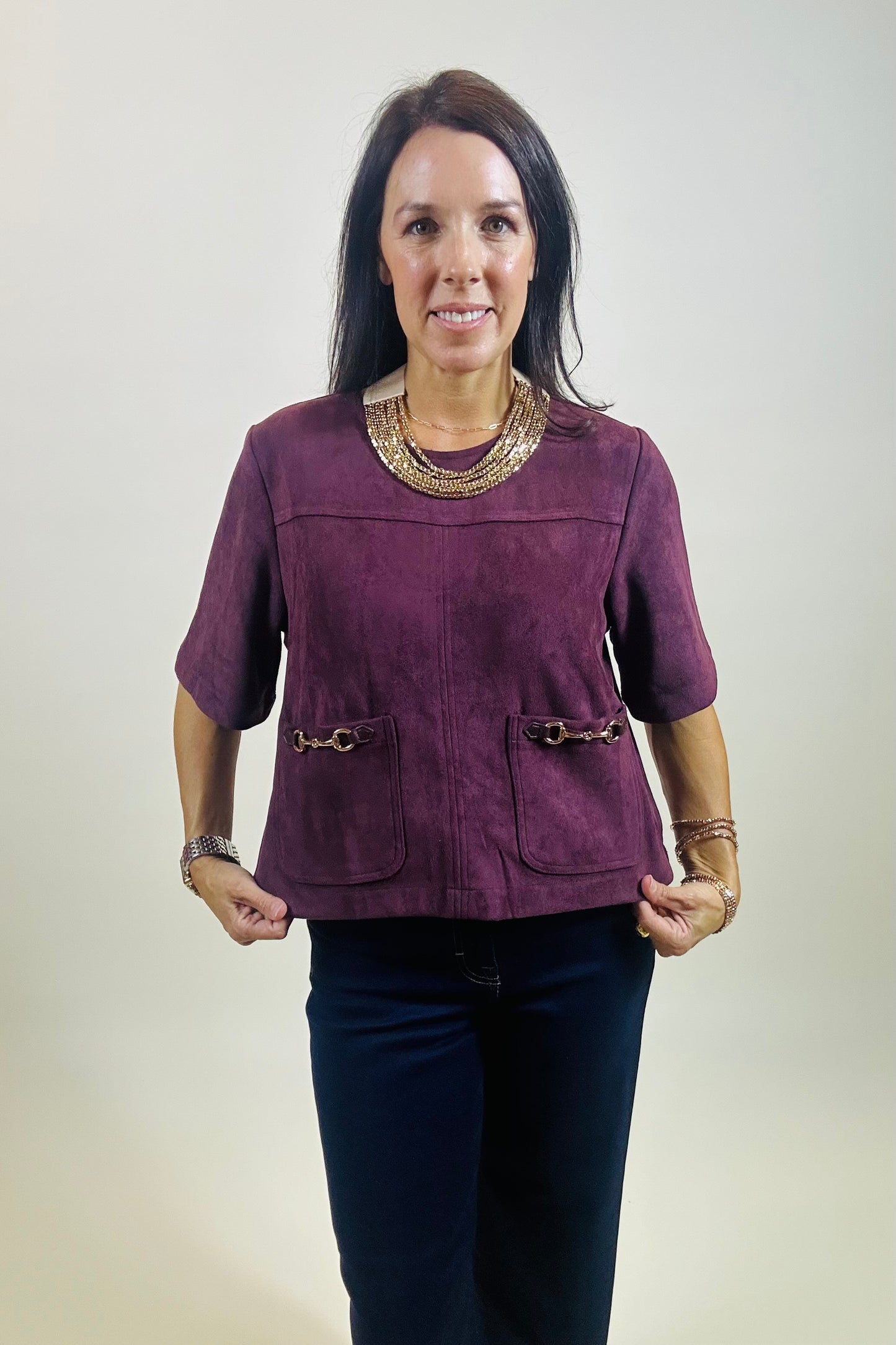 Gracelyn Suede Top
