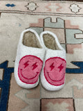 Smiley Face Slippers, Pink