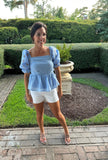 Puffy Periwinkle Top