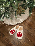 Smiley Face Slippers, Red