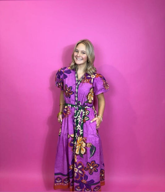 Della Dress - Mauve Blossom