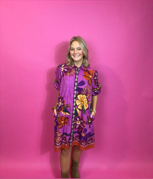 Ava Dress - Mauve Blossom
