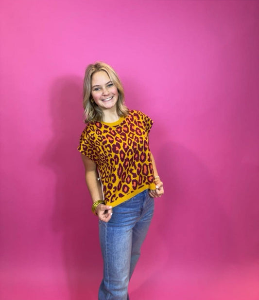Tetra Leopard Top - Rust