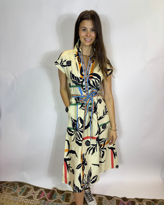 Rylie Dress- Striped Florals