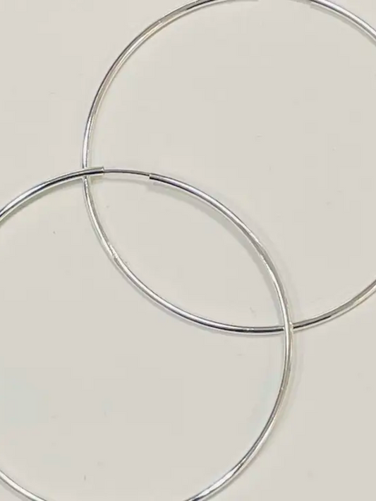 Silver Endless Hollow Hoop