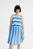 Stripe Print Sleeveless Mini Dress