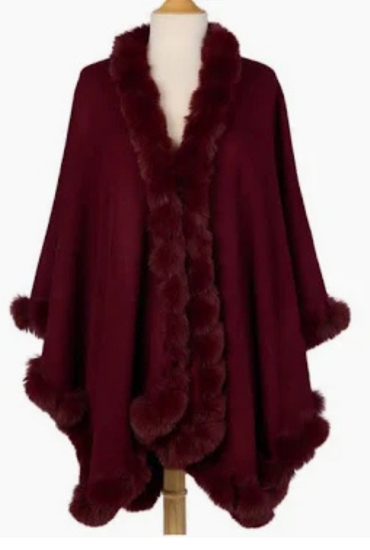Faux Fur Trim Wrap