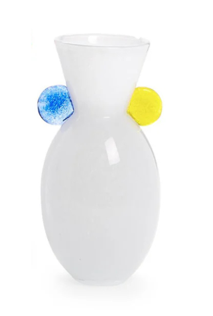 Contempo White Art Glass Vase