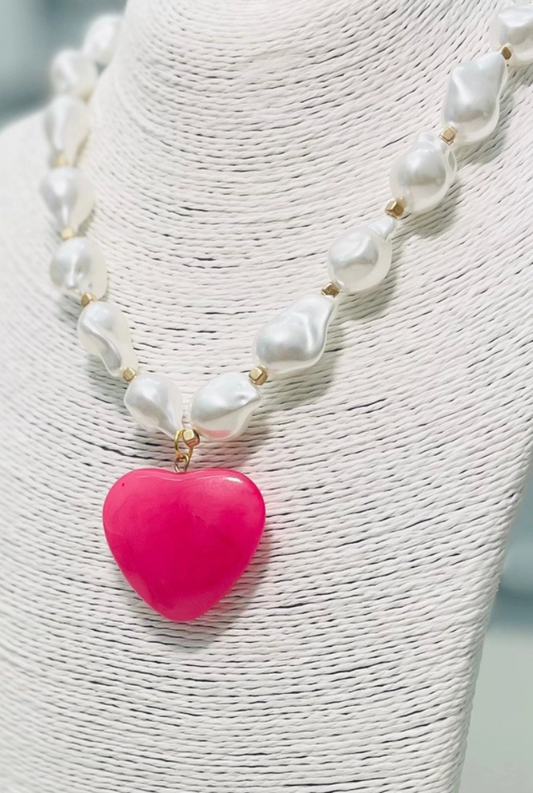 Heart N Pearl Necklace