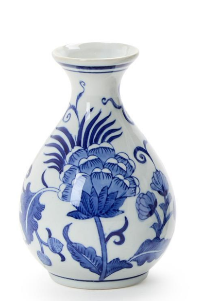 Hand-Painted Floral Chinoiserie Vases