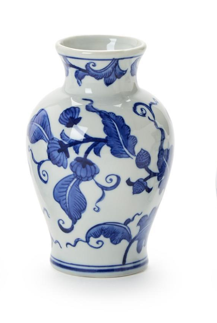 Hand-Painted Floral Chinoiserie Vases