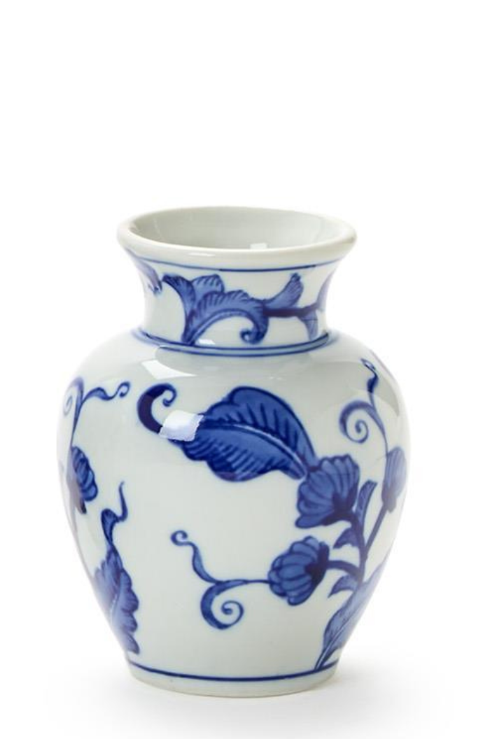 Hand-Painted Floral Chinoiserie Vases