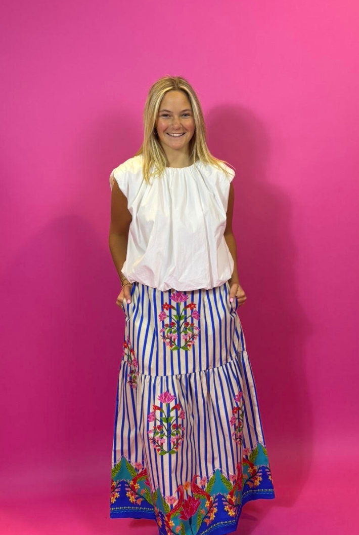 Ada Striped Garden Maxi Skirt