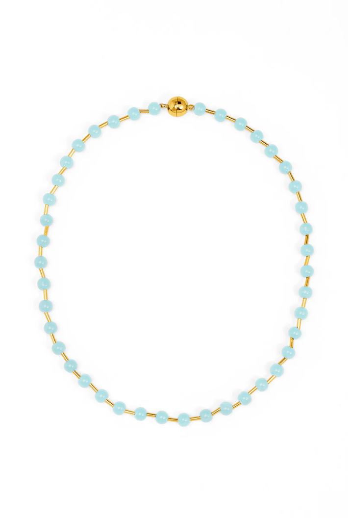 Glass Bead Magnet Short Necklace