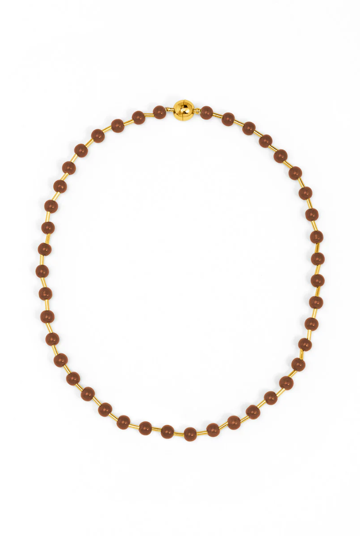 Glass Bead Magnet Short Necklace
