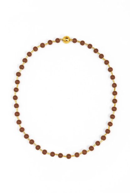 Glass Bead Magnet Short Necklace