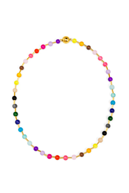 Glass Bead Magnet Short Necklace