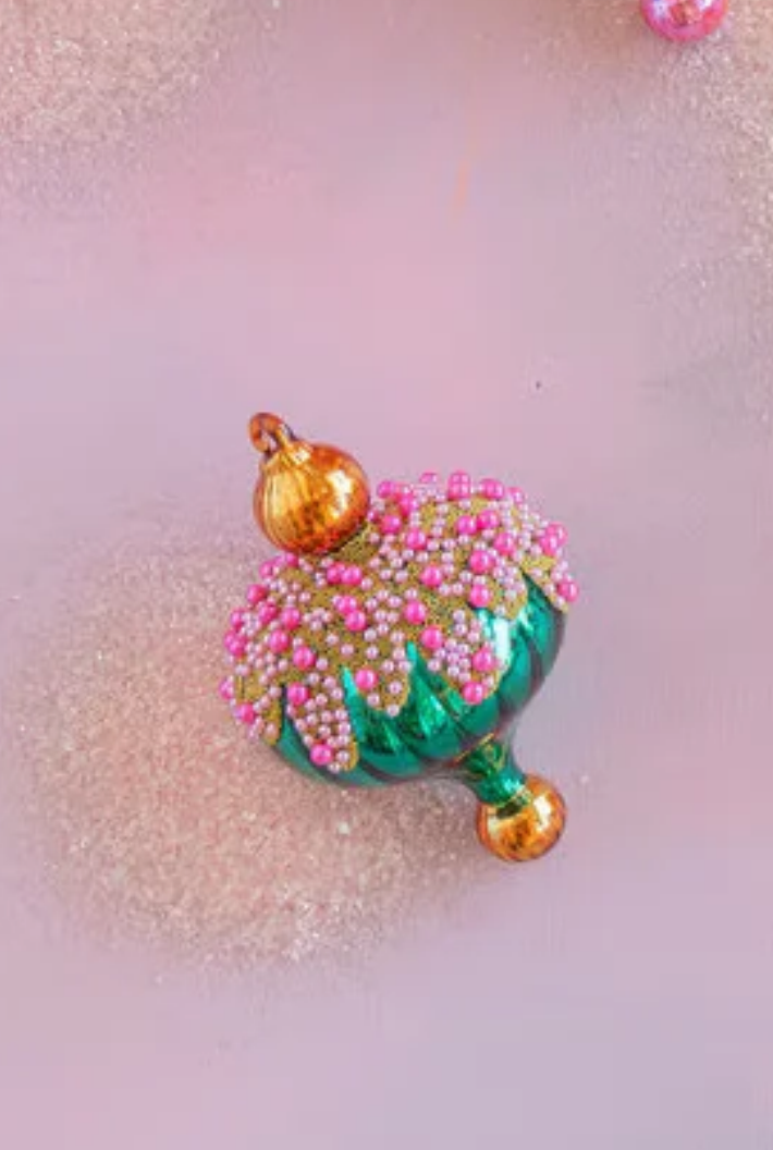 Fluted Pave Finial Ornament