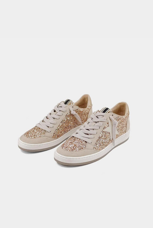 Paz Sneaker Champagne Chunky Glitter