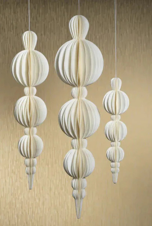 Wish Paper Deco Triple Ball Finial Pendant