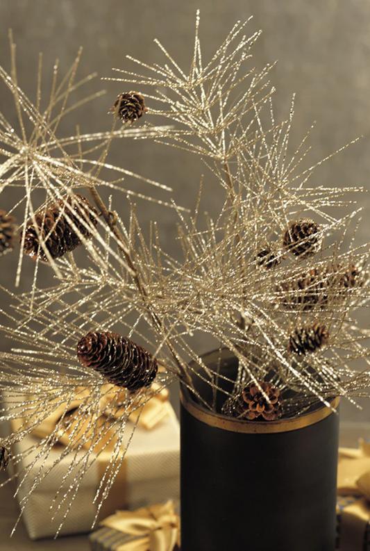 Champagne Spruce and Pinecone Pick